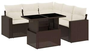 VidaXL Polyrattan Kerti Ülőgarnitúra - 6 részes - Barna