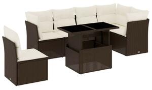 VidaXL Polyrattan Kerti Ülőgarnitúra - 7 részes, Barna