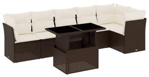 VidaXL Polyrattan Kerti Ülőgarnitúra - 7 részes - Barna