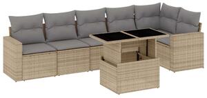 VidaXL Polyrattan Kerti Ülőgarnitúra - 7 részes - Bézs