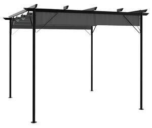 Antracitszürke acél pavilon behúzható tetővel 3 x 3 m 180 g/m²