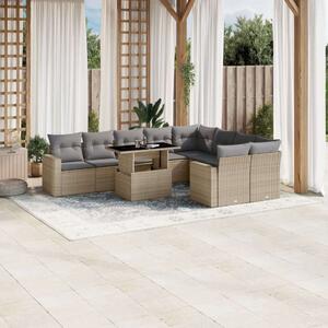 VidaXL Polyrattan Kerti Ülőgarnitúra - 10 részes - Bézs