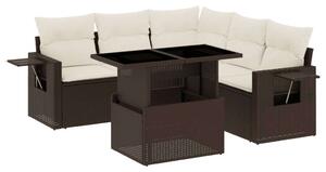 VidaXL Polyrattan Kerti Ülőgarnitúra - 6 személyes - Barna