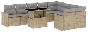 VidaXL Polyrattan Kerti Ülőgarnitúra - 10 részes - Bézs