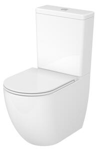 Cersanit Remo Oval, ovális kompakt WC WC-ülőkével, pezsgőfürdős öblítéssel, fényes fehér, K3030-001