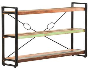 3 szintes tömör újrahasznosított fa könyvespolc 140x30x80 cm