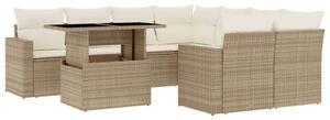 VidaXL Polyrattan Kerti Ülőgarnitúra - 9 részes - Bézs