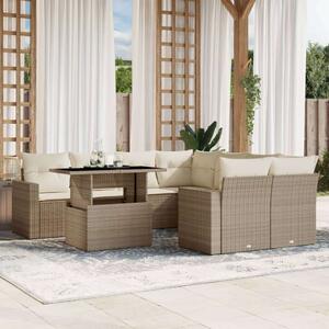 VidaXL Polyrattan Kerti Ülőgarnitúra - 9 részes - Bézs