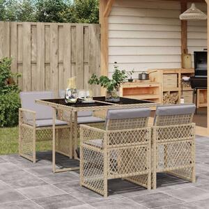 VidaXL Polyrattan Kerti Étkezőgarnitúra - 5 részes - Bézs