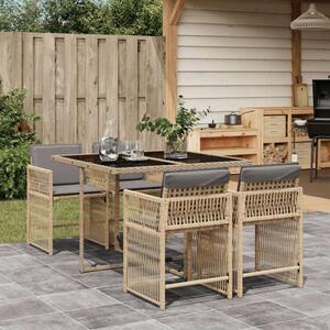 VidaXL Polyrattan Kerti Étkezőgarnitúra - 5 részes
