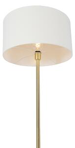 Sárgaréz állólámpa ernyővel fehér 50 cm - Simplo