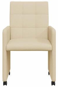 VidaXL Kerekes Étkező Székek 2 pcs Krém 58 x 65 x 94 cm szövet