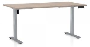 OfficeTech B állítható magasságú íróasztal, 160 x 80 cm, szürke alap, Tölgy