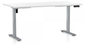 OfficeTech B állítható magasságú íróasztal, 160 x 80 cm, szürke alap, Fehér
