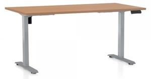 OfficeTech B állítható magasságú íróasztal, 160 x 80 cm, szürke alap, Bükk