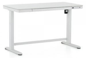 OfficeTech 2 állítható magasságú íróasztal, 120 x 60 cm, Fehér