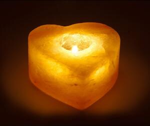 ProCart® sókristály gyertyatartó, szív alakú, narancssárga