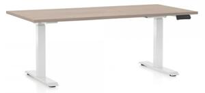 OfficeTech D állítható magasságú íróasztal, 160 x 80 cm, fehér alap, Tölgy