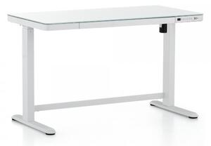 OfficeTech állítható magasságú íróasztal, 120 x 60 cm, Fehér