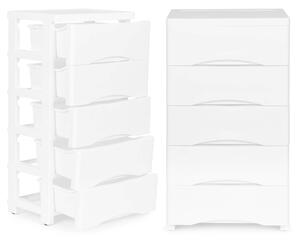 ModernHOME Játéktároló Komód 5 fiókkal - fehér