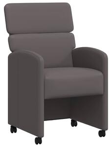 VidaXL Kerekes Étkező Székek 2 pcs Szürke 58 x 65 x 98 cm Műbőr