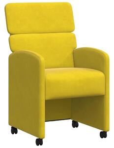 VidaXL Kerekes Étkező Székek 2 pcs Sárga 58 x 65 x 98 cm Bársony