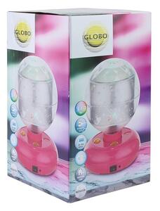 Globo LED gömb, 0.06W, forgó, vetítő figurák, rózsaszín alap