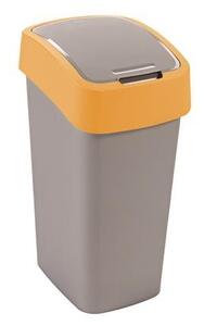Billenős szelektív hulladékgyűjtő, műanyag, 45 l, CURVER, sárga/szürke