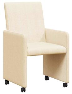 VidaXL Kerekes Étkező Székek 2 pcs Krém 57 x 66 x 94 cm Bársony anyag