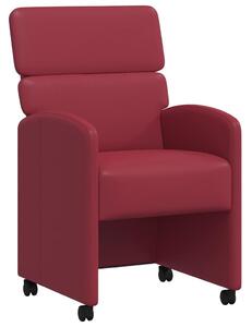 VidaXL Kerekes Étkező Székek 2 pcs bordó 58 x 65 x 98 cm Műbőr