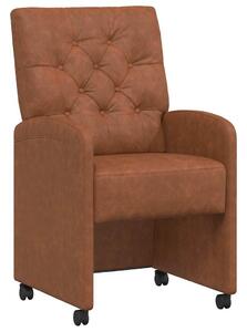 VidaXL Kerekes Étkező Székek 2 pcs Barna 58 x 67 x 97 cm Műbőr