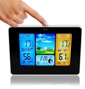 MT MALATEC Időjárás állomás, vezeték nélküli, falra szerelhető, külső érzékelő, színes LCD kijelző