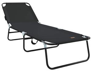VidaXL Összecsukható nyugágy 1-személy Fekete 56 x 189 x 87cm szövet
