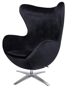 EGG WIDE VELVET karosszék fekete.50 - bársony, acél lábazat