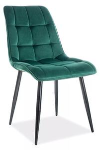 Chic Velvet Steppelt Bársony Étkezőszék Zöld Fekete Vázzal