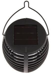 Polux LED dekoratív leszúrható napelemes lámpa, lánghatás, 1700K, magasság 25 cm, IP44, fekete ABS tok