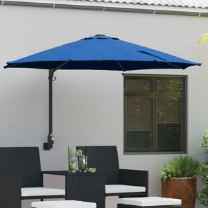 Falra szerelhető kerti napernyő LED-del Azúrkék 248 cm