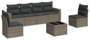 VidaXL Polyrattan Kerti Ülőgarnitúra - 7 részes - Szürke