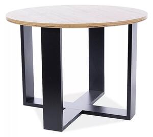 Egoa Modern Kerek Dohányzóasztal Laminált Tölgy-Fekete
