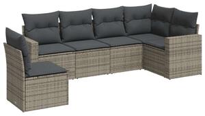 VidaXL Polyrattan Kerti Ülőgarnitúra - 6 részes - Szürke