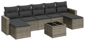 VidaXL Polyrattan Kerti Ülőgarnitúra - 8 részes - Szürke