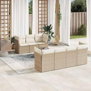 VidaXL Polyrattan Kerti Ülőgarnitúra - 8 részes - Bézs