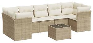 VidaXL Polyrattan Kerti Ülőgarnitúra - 8 részes - Bézs