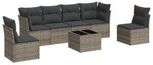 VidaXL Polyrattan Kerti Ülőgarnitúra - 7 részes - Szürke