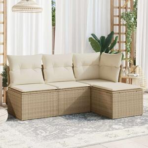 VidaXL Polyrattan Kerti Ülőgarnitúra - 4 részes - Bézs