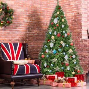 ProCart® Karácsonyi műfenyő, lucfenyő 180 cm, sötétzöld ág, hegyes végek, tartó