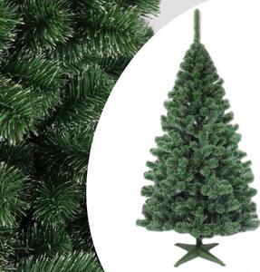 ProCart® Karácsonyi műfenyő, 240 cm kasmírfenyő, finom ágak fehér hegyekkel, zöld tartóval