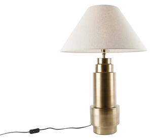 Asztali lámpa bronz színű szövetbúrával bézs 55 cm - Bruut