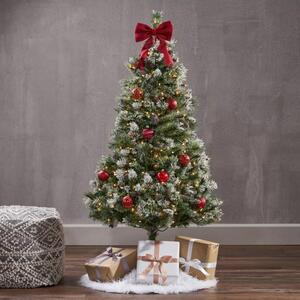 ProCart® Karácsonyi műfenyő, kasmírfenyő 150 cm, hófehér hegyek, tartóval