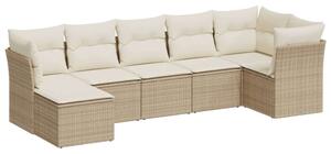 VidaXL Polyrattan Kerti Ülőgarnitúra - Bézs - 7 részes